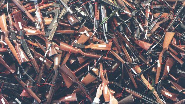 Australia's gun buyback resulted in about 1 million newly banned weapons being destroyed en masse. Photo: Dean Sewell