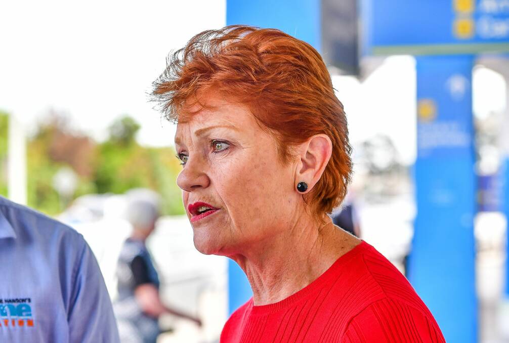 Senator Pauline Hanson during a visit to Launceston in March last year. Picture: Scott Gelston