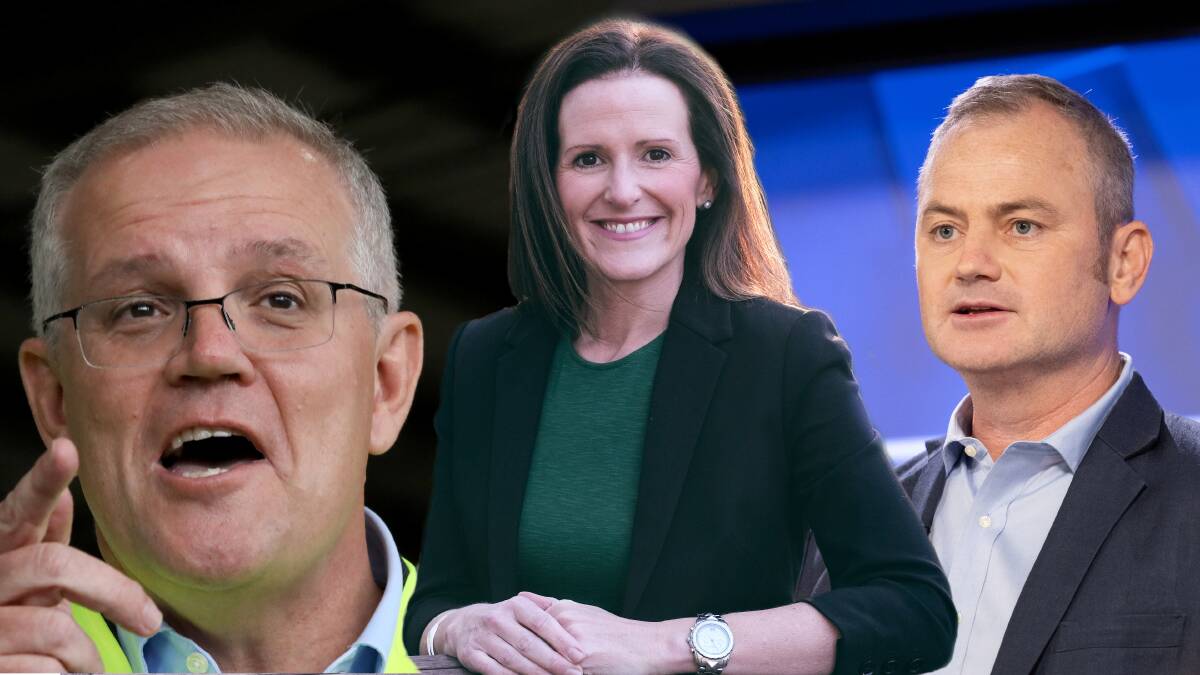 Simon Holmes a Court, right, could back an independent if Scott Morrison, left, quits politics. Georgia Steele is open to running.