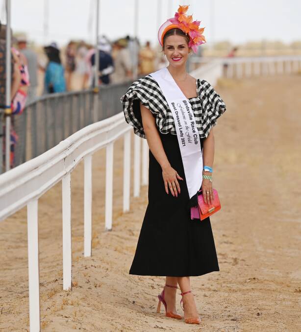 Canada's Katie Spencer looking glamorous on the track at Birdsville.