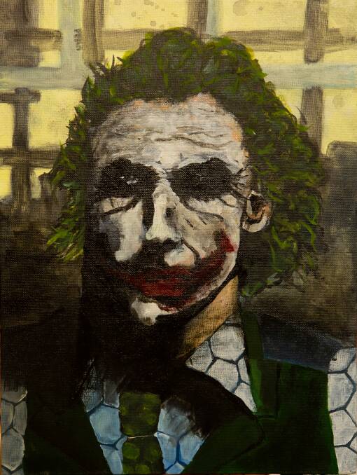 Tenterfield High School year 10 student Grace Butler's painting 'The Joker '