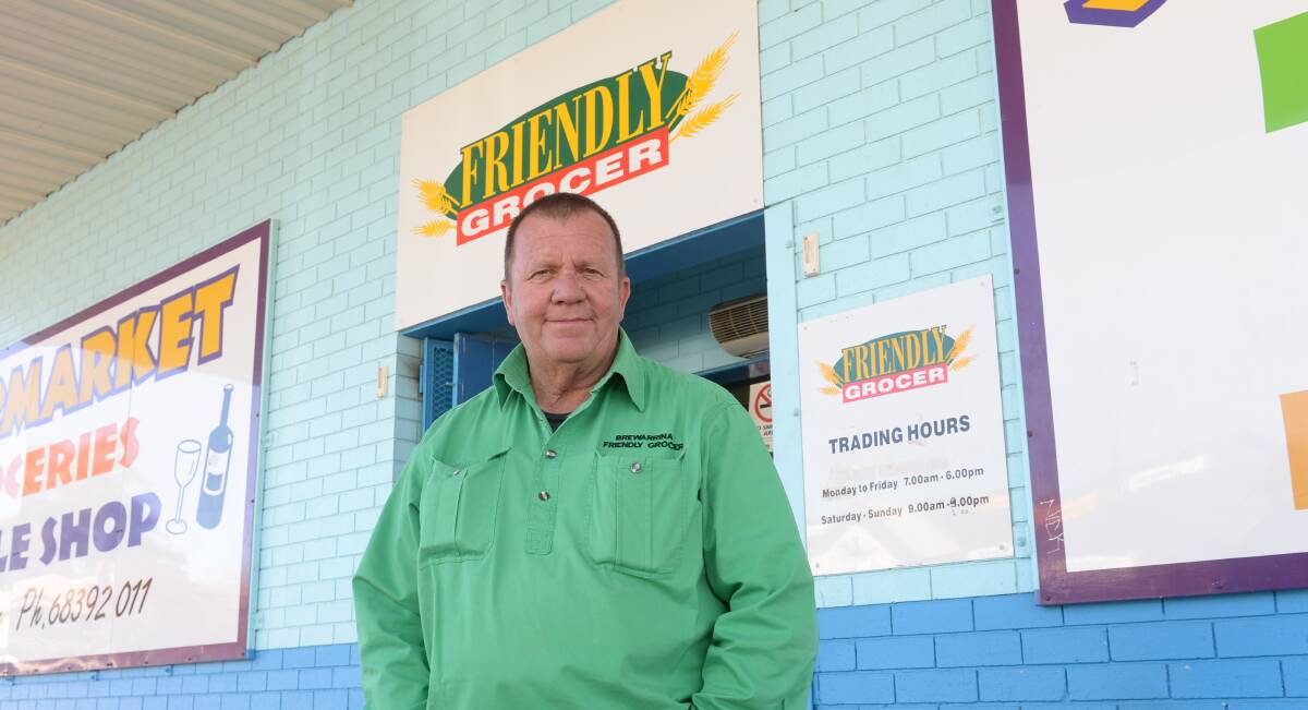 The "Friendly Grocer", Max Jeffery, who with his wife, Julie, has been owned the local supermarket for the past two years.
