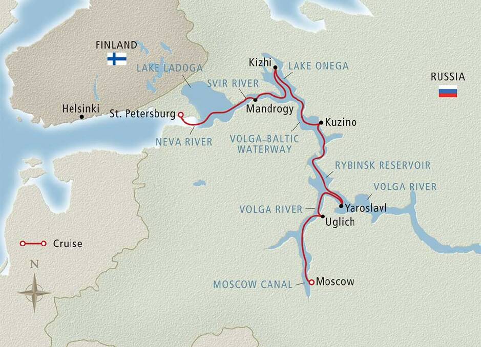 Your 13-day Russian cruise travels from Moscow to St Petersburg.