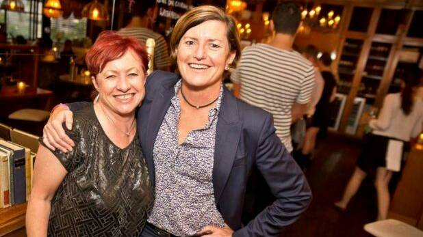 Christine Forster (right) with her fiancee Virginia Edwards. 
