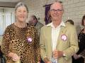 Tenterfield Lions Club president Rose Lusty with immediate past president Martin I'Ons.