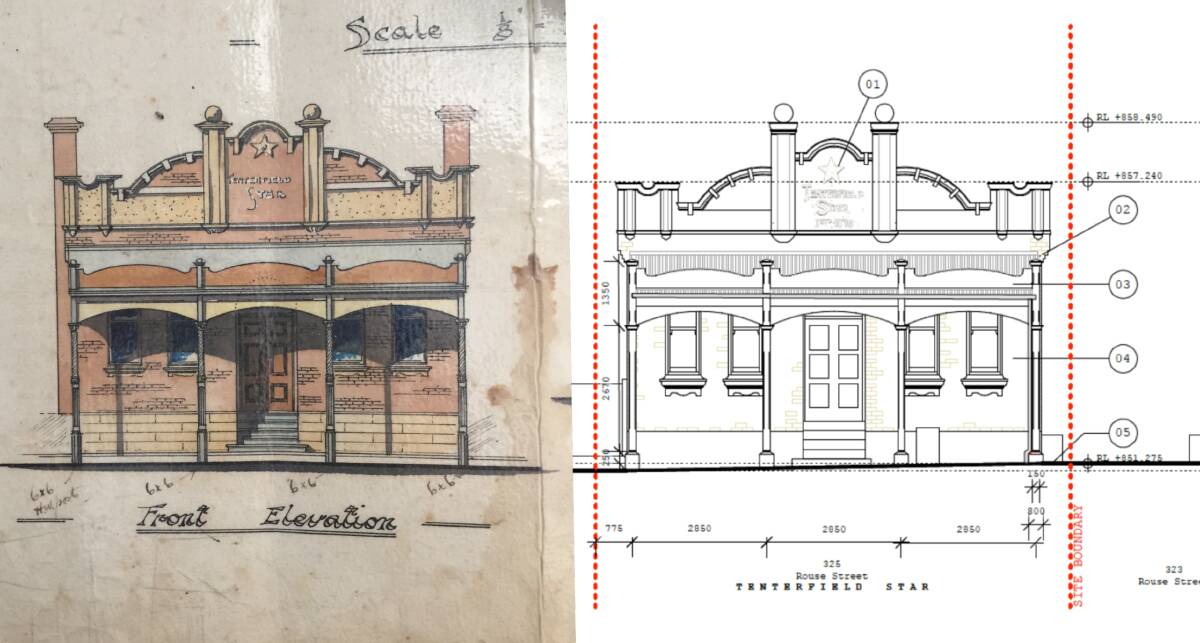 The designs of the old Tenterfield Star building at 325 Rouse Street.