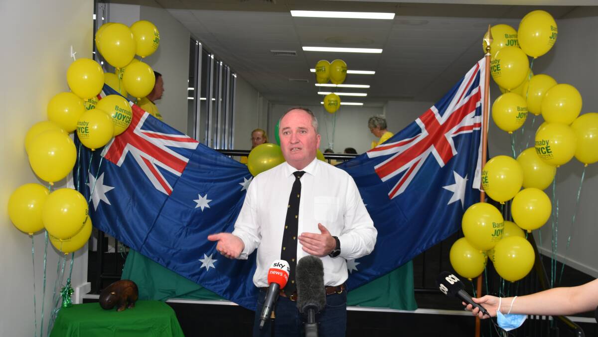 GOING AGAIN: Member for New England Barnaby Joyce said if given the opportunity he would love to stay on the frontbench for the Coalition following the party. Picture: Andrew Messenger
