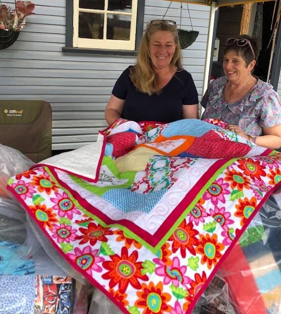 QUILT GROUP: Connie Scholl, who distributed the quilts in Rappville last year, with Tenterfield Quiltathon co-ordinator Fran Bulmer. Picture: Supplied