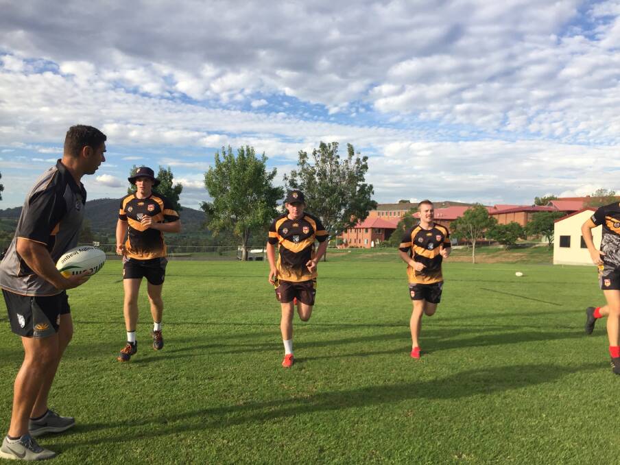 TIGER WATCH: Learoyd-Lahrs instructs his players at training at Farrer on Friday evening.