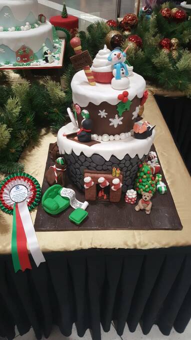 One of my Christmas-themed competition cakes.