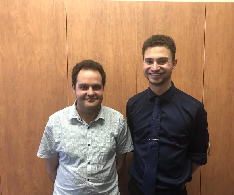 New faces: Fourth-year prac students Josh Harkin and Nicholas Kartsiotis have joined St Joseph's Tenterfield.