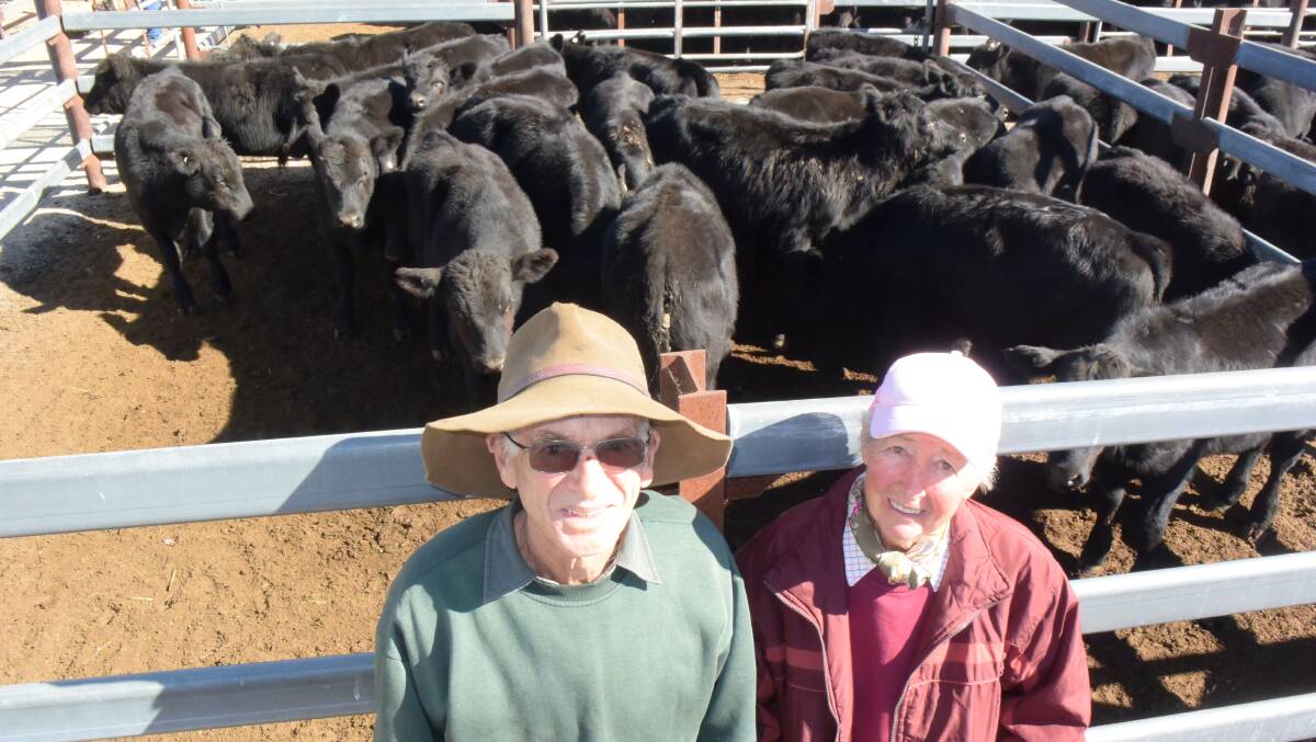 Lex and Lorna Paterson, Legume, sold light steer weaners, 190kg, for 265c/kg going to Goondiwindi. The couple were forced to wean early because of the ongoing dry.