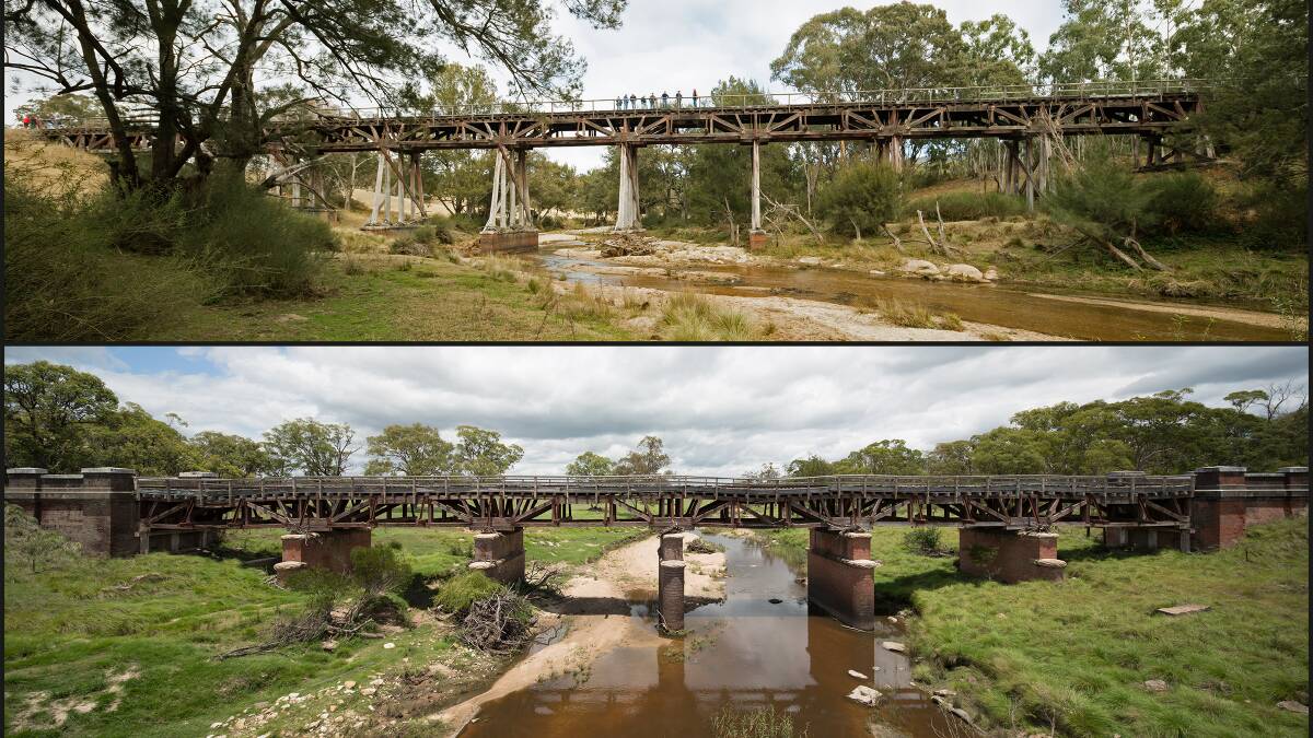 The railway viaducts over Bluff River (top) and at Sunnyside are forgotten local treasures.