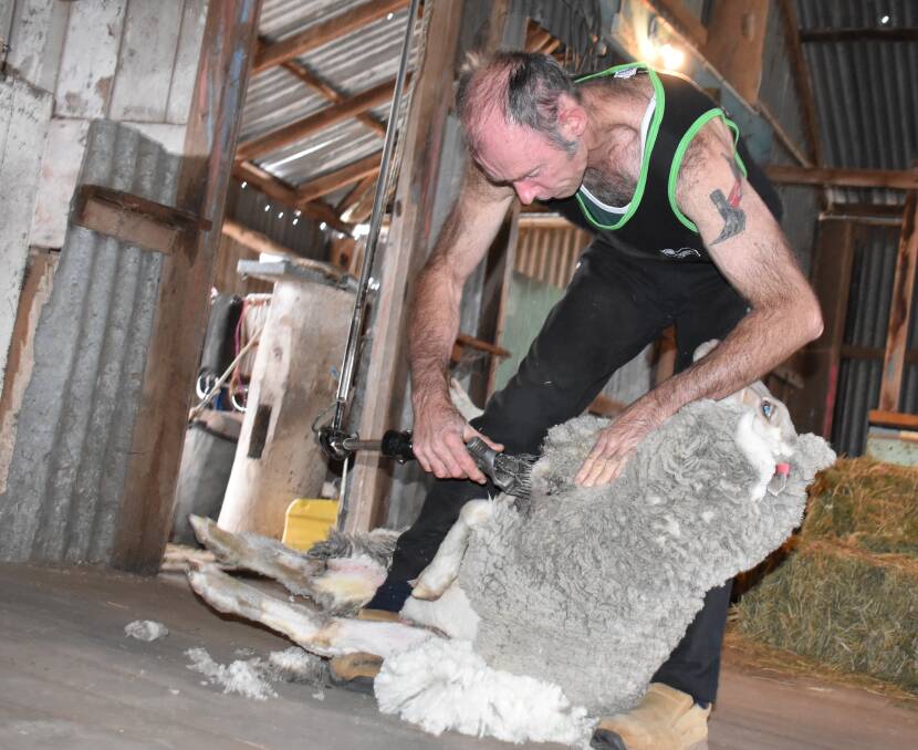 Cameron Griffiths returned to the same spot he sheared his first sheep 40 years ago, at the original shearing shed on 'Kabonne' in Tenterfield.
