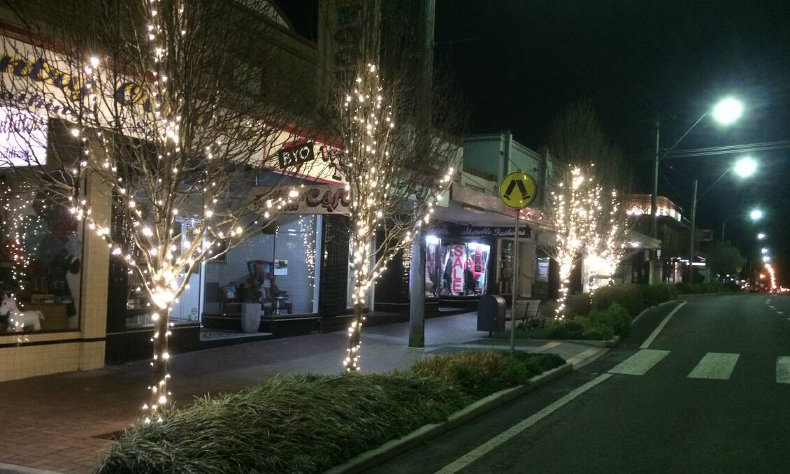 The fairy lights augment council's main street lighting.