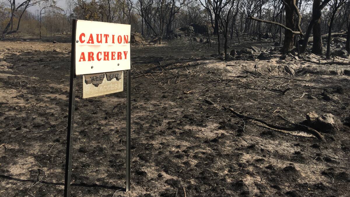 The archery grounds were razed on the Friday fire, destroying all the targets, but the bore equipment escaped damage.
