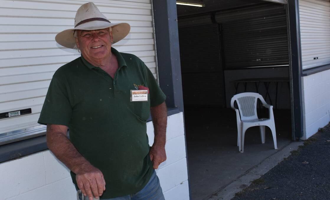 BlazeAid coordinator John Lillico has set up office in the Max Butler Bar at the Tenterfield Showground.