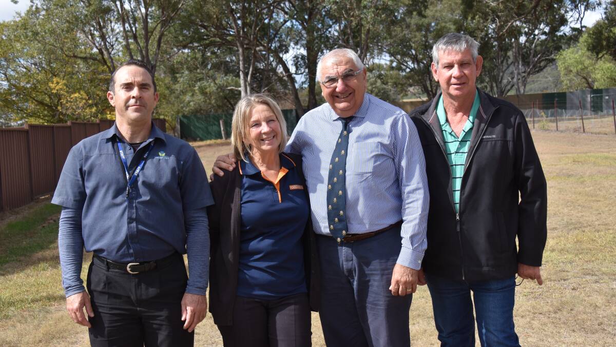 David Corney, Marian Rogan, MP Thomas George and Bob Rogan at the announcement of funding to buy more archery equipment.