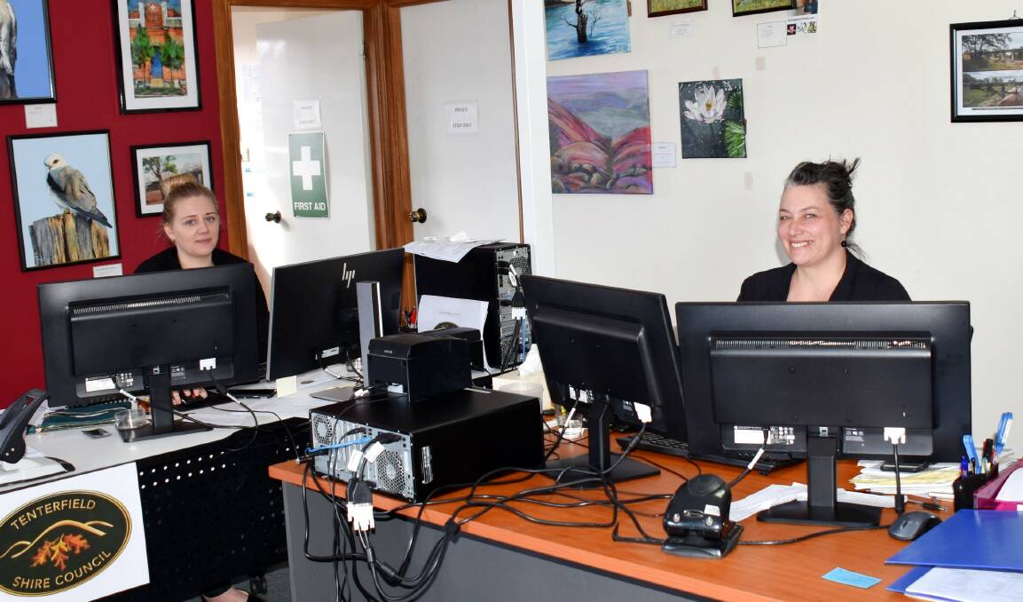 Jess Shearer and Shayle Graham are the friendly faces of council's customer service, temporarily located in the Visitor Information Centre.