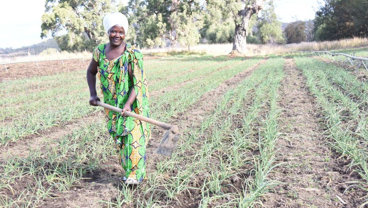 Renatha Tihabose said long days manually tilling the soil is no hardship to her.