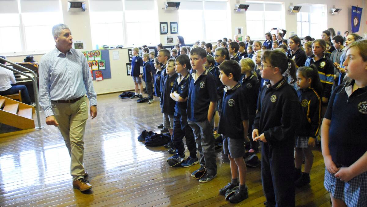 Dr James Cuskelly had a short but engaging music session with the primary school students.
