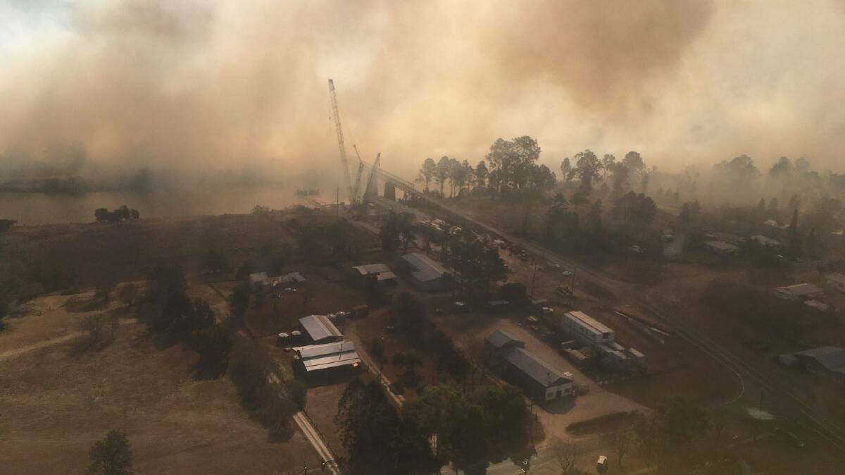 The scene over Tabulam at 2pm on Saturday. Photo: @NSWRFS