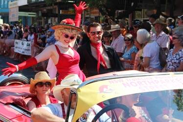 Can Peter Allen fill the streets of Tenterfield, as Elvis does in Parkes each year? (Photo copyright to Parkes Elvis Festival.)