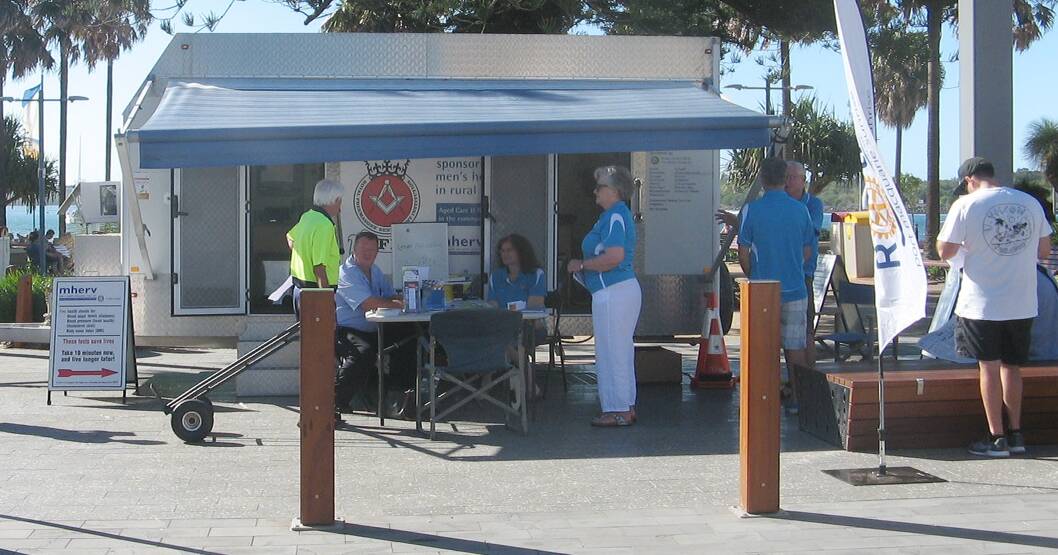 MHERV in Port Macquarie where 112 people were tested over two days. Photo courtesy of the Port Macquarie Rotary Club.
