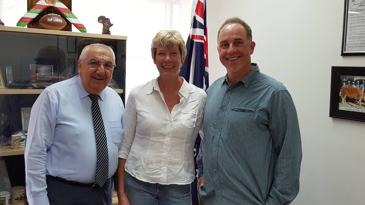 Keba House will be converted by current owners Kirsten and Christian Uhrig, pictured here with MP Thomas George (on left), into a venue showcasing the experiences and cuisine of German settlers in the region.