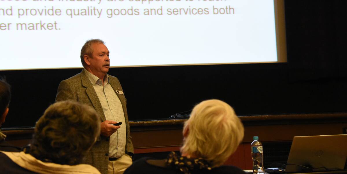 Council's senior economic development officer Harry Bolton shared the state of the shire with 38 attendees at the Tenterfield School of Arts community engagement forum.