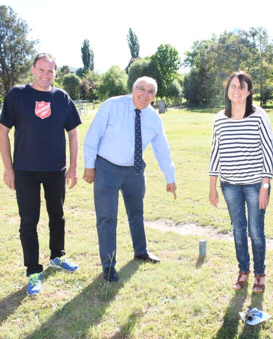 Joel and Yolande Soper show MP Thomas George the site of the new centre.