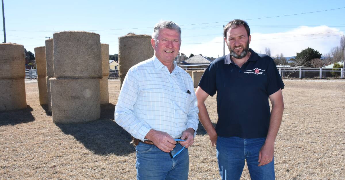 KEEPING IT IN THE ELECTORATE: Mayor Peter Petty and Salvation Army captain Joel Soper have been busy organising the hay drive days at Tenterfield Showground.