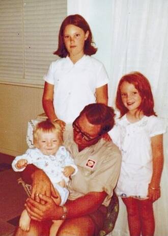 The late Max Butler with his children Janice, Libby and baby Tony in 1972.