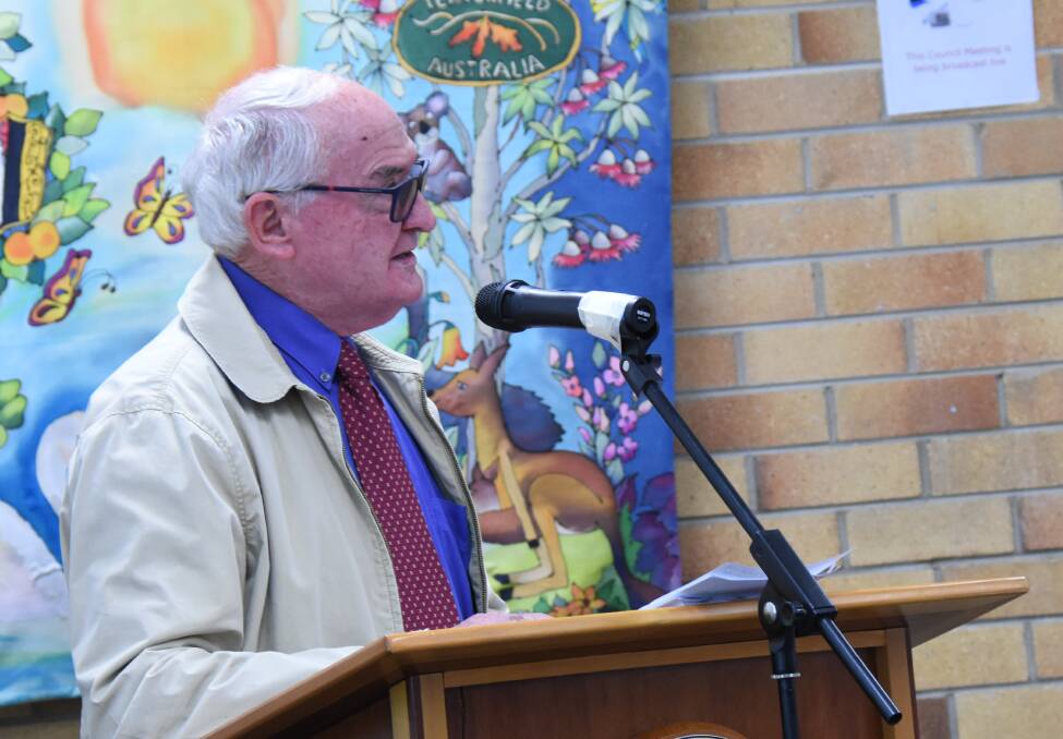 Developer Graham Rossington spoke at the council meeting for six Rouse Street North neighbours against the donga-based development application.