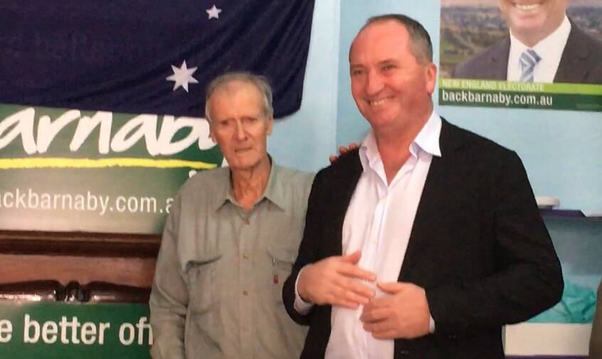 Tenterfield National Party president Terry O'Sullivan introduced candidate Barnaby Joyce at the party's campaign office opening on November 13.