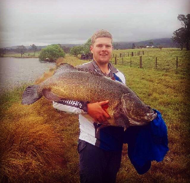 They're in there: Dylan Turner caught this 115cm Murray Cod in Tenterfield Dam at the 2017 Gone Fishing day. The fish lived to fight another day (outside the size limits) so he may be looking to jump onto another line.