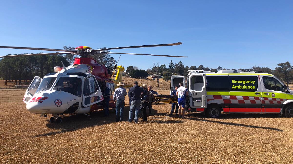 The chopper flew to Woodenbong twice, once to a motor vehicle accident and then for a  farming injury..