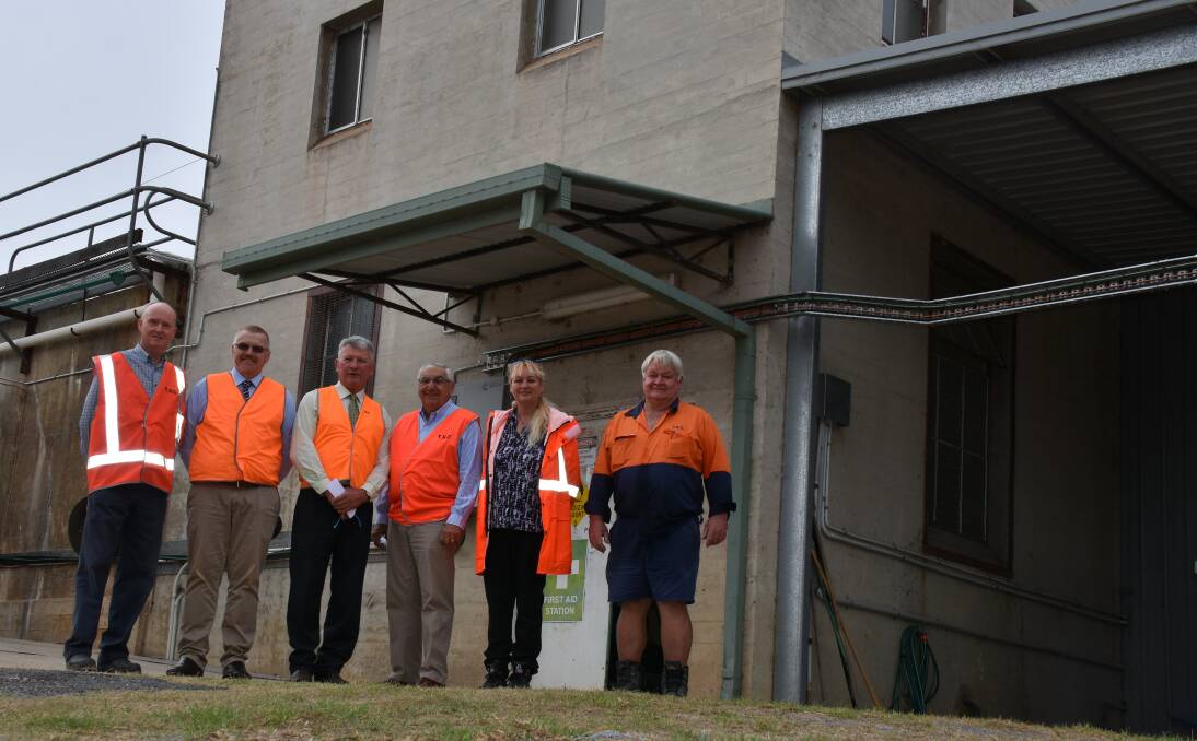 (From left) Tenterfield Business Chamber's Chris Jones, council chief executive Terry Dodds, mayor Peter Petty, MP Thomas George, waste and water manager Gillian Marchant and senior services operator John Edmonds at the soon-to-be-replaced water treatment plant.