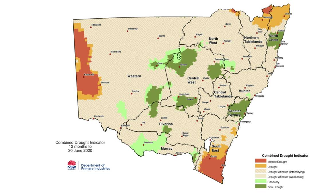 Dry times: Drought conditions are easing but still persist. Source: NSW DPI.