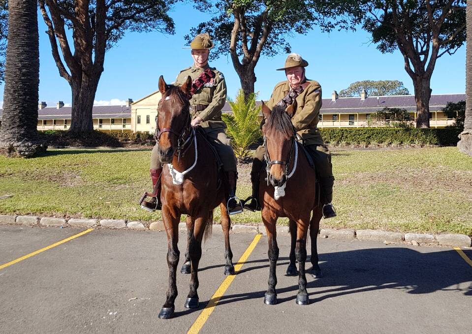 Scott Rhodes and Bruce Petrie, representing the Major JF Thomas Riding Troop, escorted Lt Governor Tom Bathurst through the streets of Sydney to Reserve Forces Day ceremonies in Sydney.