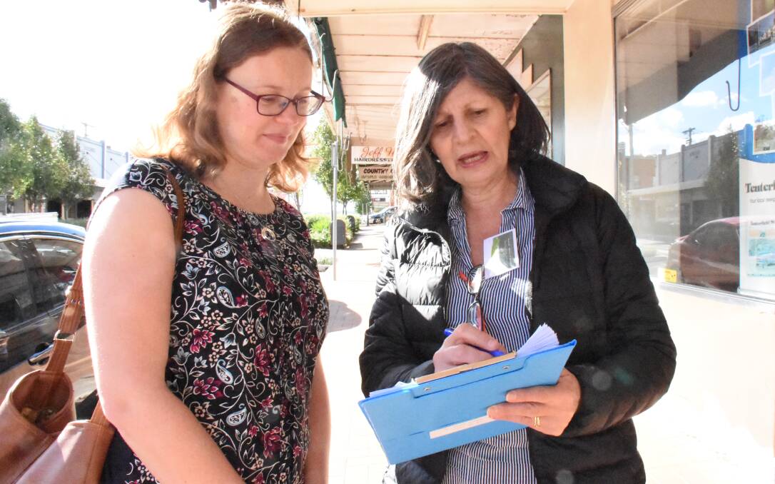Caitlin Reid, here being surveyed by Kathryn Malouf, had input both as a tourism officer and a resident.
