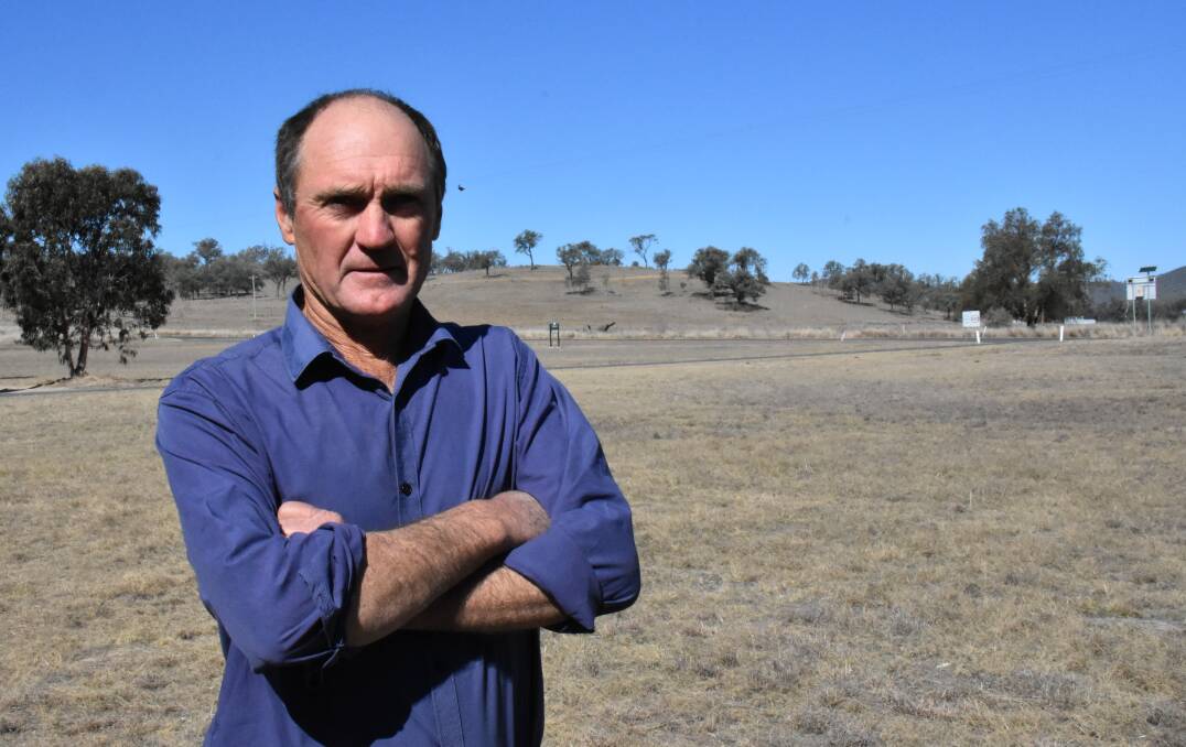 Mingoola RFS volunteer Andrew Hynes at the site of the soon-to-be new RFS shed.