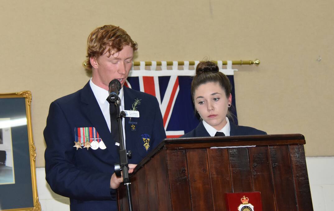 Tenterfield High School captains Lachlan Dorward and Amy Graham moved attendees at the Commemorative Service with their heartfelt speech.