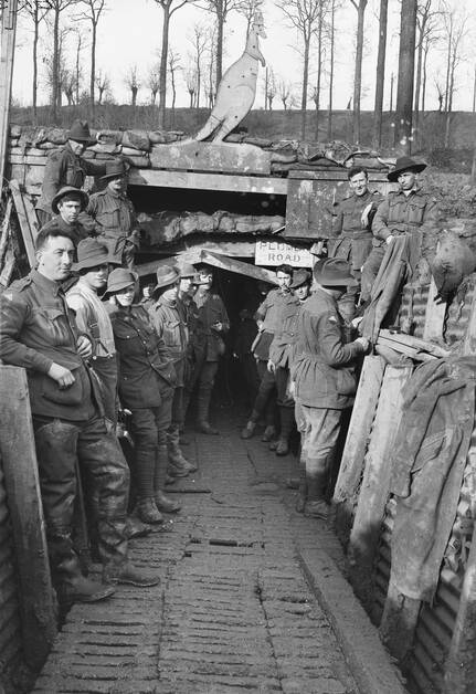 Come along to Tenterfield Memorial Hall to see a recreation of a WW1 tunnel and trench system, inspired by this photo.