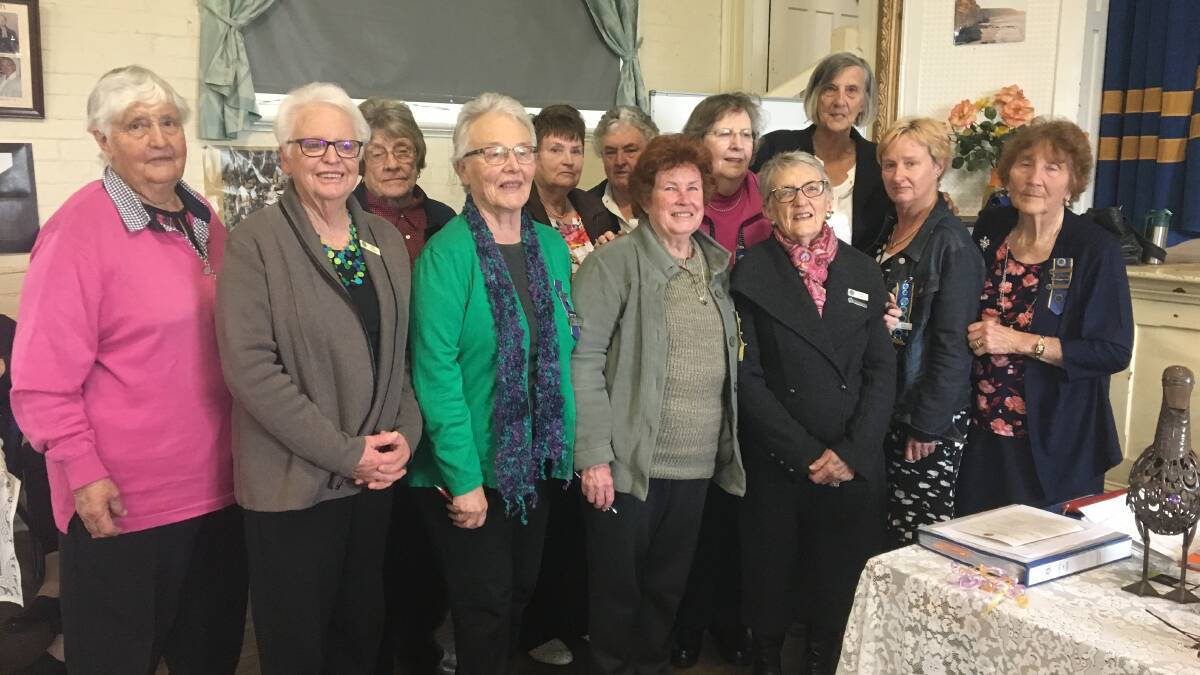 Some of the 45 Northern Tablelands CWA members who gathered in Glen Innes for their annual general meeting. That's Glen Innes Day Branch president Betty Strong on the far right.