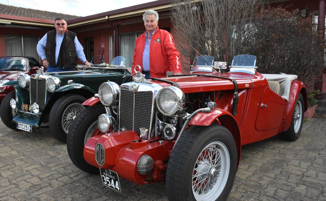 Murray Arundell and Rob Baylis with their duo of gorgeous 1949 MG TCs (although the red one goes faster).