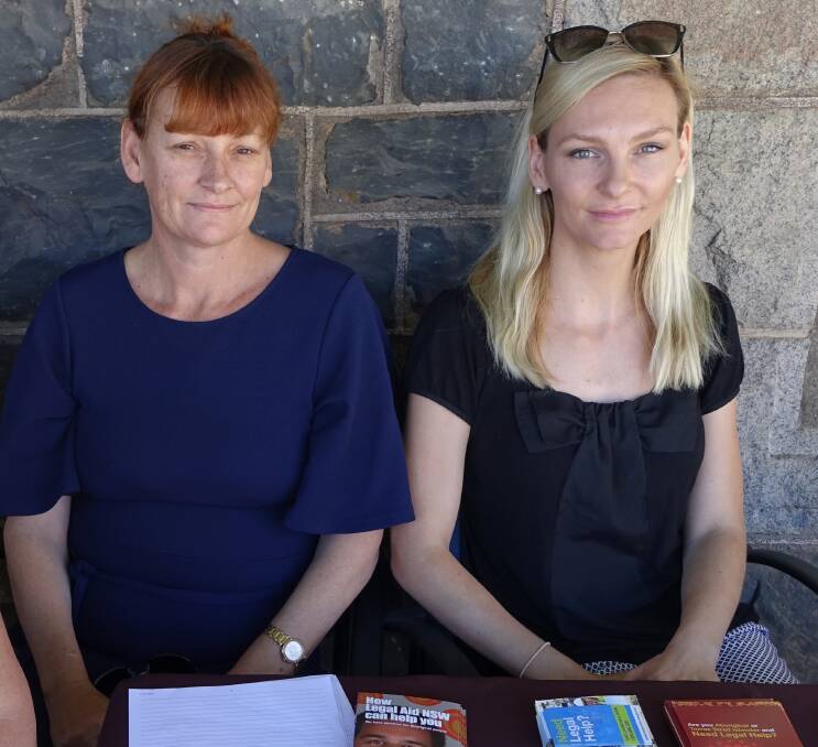Legal Aid NSW's Patricia Simpson (left) and Heidi Campbell where providing advice at Glen Innes court house last month, and now the 'Fines Fare' is coming to Tenterfield.