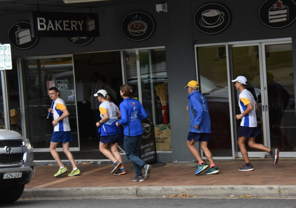 Peace Runners set off on Rouse Street to St Joseph's Primary School before heading to Glen Innes.