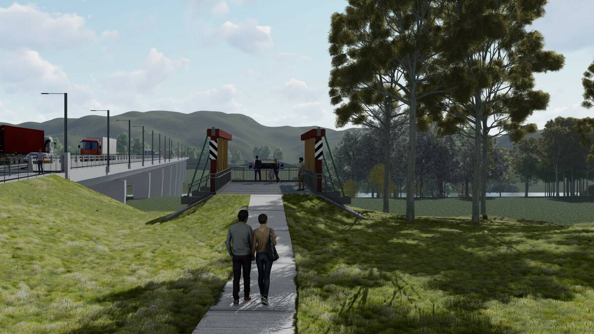 An artist's impression of the new viewing platform where the historic Tabulam Bridge used to be.