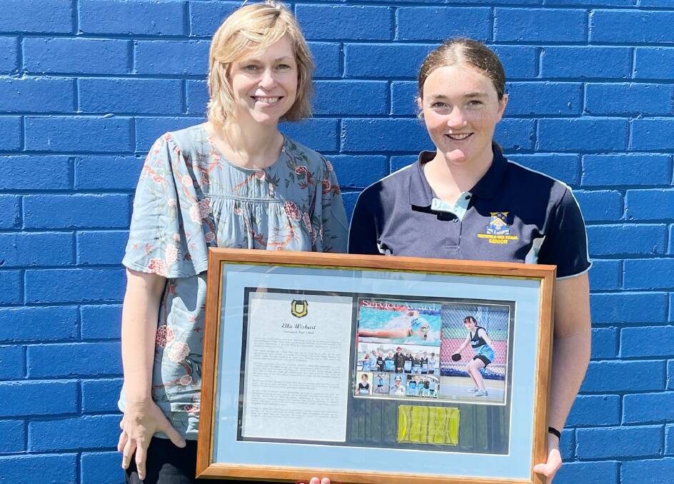 Tenterfield High School principal Stephanie Scott with Olympic Change-Maker Award recipient Ella Wishart.